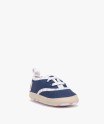Chaussons de naissance en toile à liseré fleuri - LuluCastagnette
